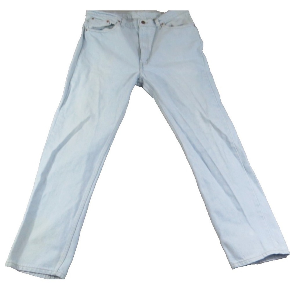 Vtg Levis 505 Mens 40x32 USA Light Wash Regular Fit Straight Leg Denim Jeans EUC